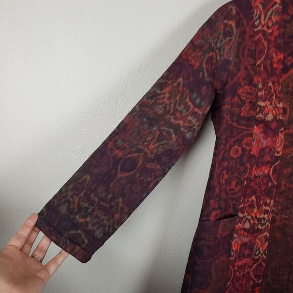 Women's Soft Surroundings Artist abstract Bedouin Duster Maxi Jacket Size PXS - Picture 12 of 16